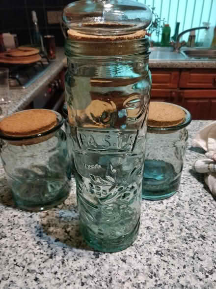 Photo of free Glass storage jars with cork lids (whiteinch, G14) #1