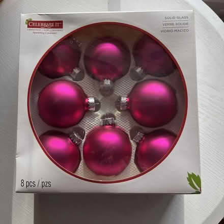 Photo of free Hot Pink Glass Christmas Balls (Groton, Hoyts Wharf Road) #1
