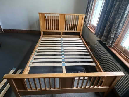 Photo of free Double bed frame, oak and veneered oak (Kilpeck HR2) #1