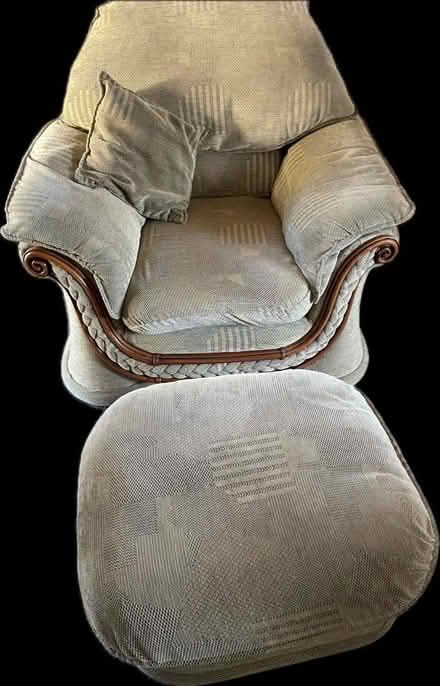 Photo of free 2 sofa Chairs & 2 foot stools (Clanfield PO8) #4