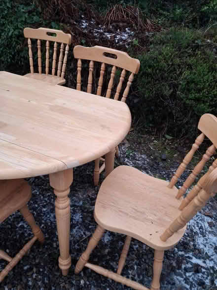 Photo of free Pine kitchen table and 4 chairs (Yarpole HR6) #1
