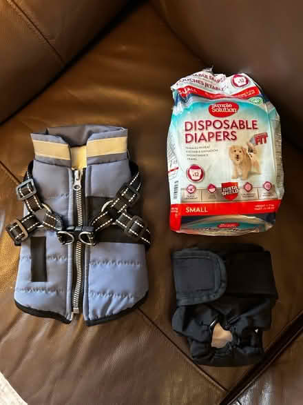 Photo of free Warm harness for med cat/tiny dog and nappies for same size pet (Horsforth LS18) #1