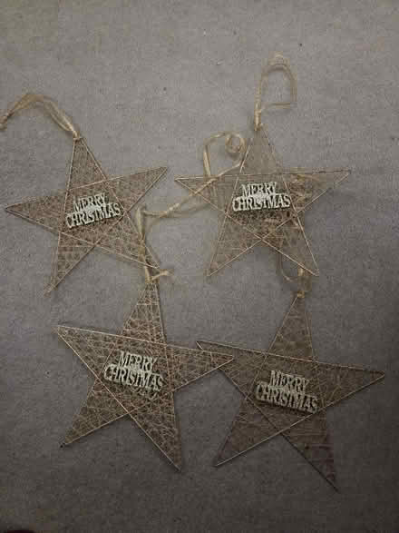 Photo of free 4 gold colour hanging stars (Little Heath RG31) #1