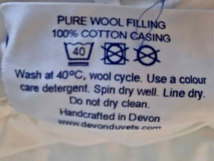 Photo of free Super King size woollen duvet (Freshford) #3
