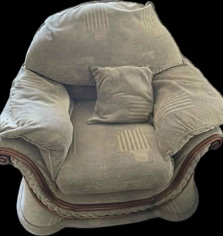 Photo of free 2 sofa Chairs & 2 foot stools (Clanfield PO8) #3