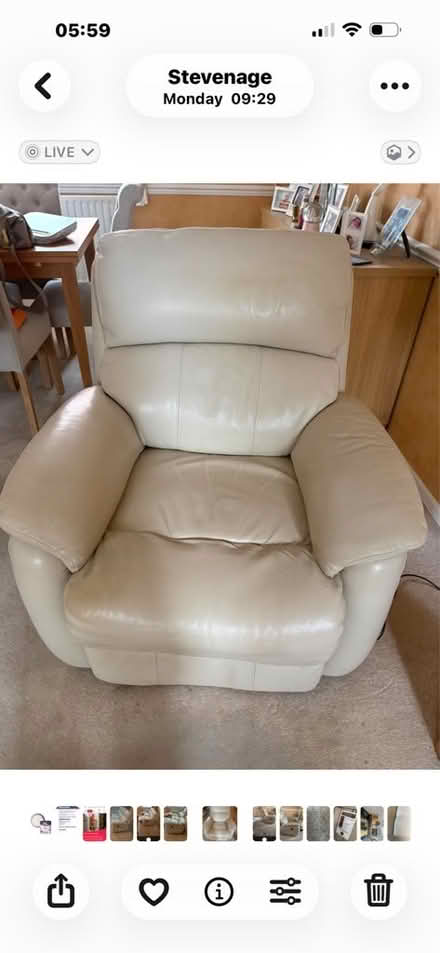 Photo of free 3 seater recliner sofa & recliner armchair (Poplars SG2) #2