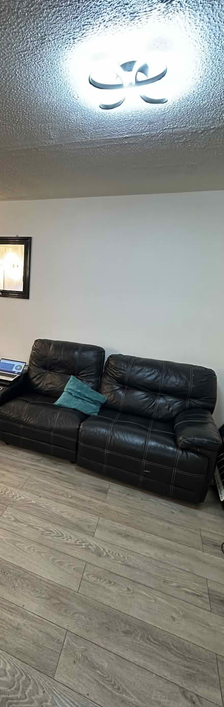 Photo of free Leather sofa (Enfield) #1