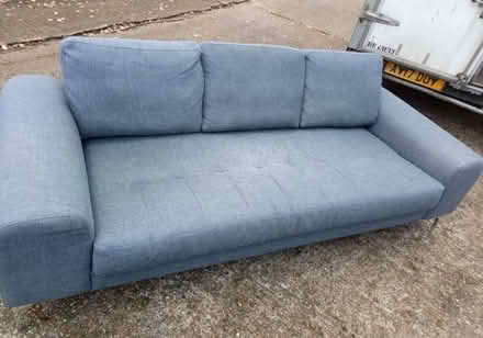 Photo of free Comfy three seater sofa and throw (SE19 Crystal Palace) #3
