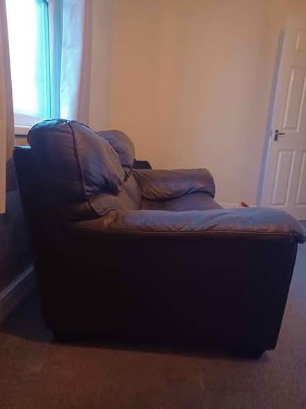 Photo of free 2 seater brown faux leather sofa (Kidderminster DY10) #2