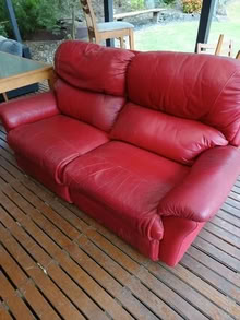 Photo of free Red leather recliner sofa (Lilydale 3140) #1