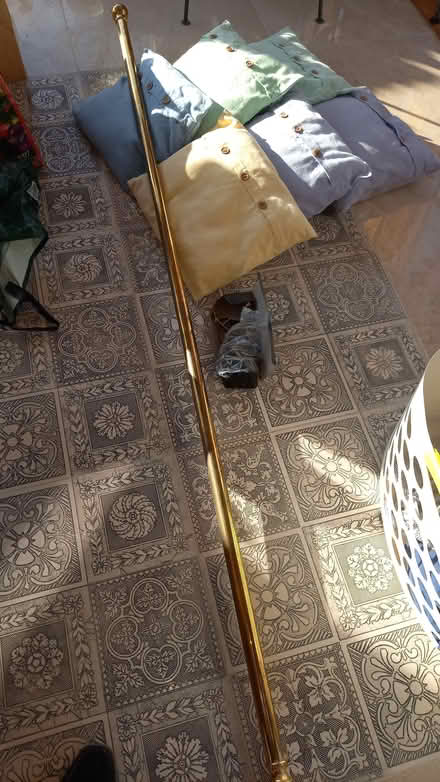 Photo of free Brass curtain pole, 1.9m long, 30mm diameter (Watton at Stone SG14) #1