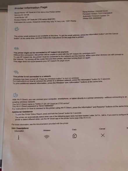 Photo of free HP Deskjet 2700 Series Printer (Morecambe LA4) #1