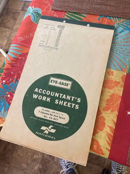 Photo of free Accounting work sheets (Mills College) #1