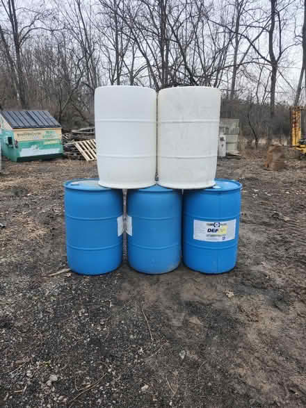 Photo of free 5- 55 gallon plastic barrels (Worcester, pa) #1