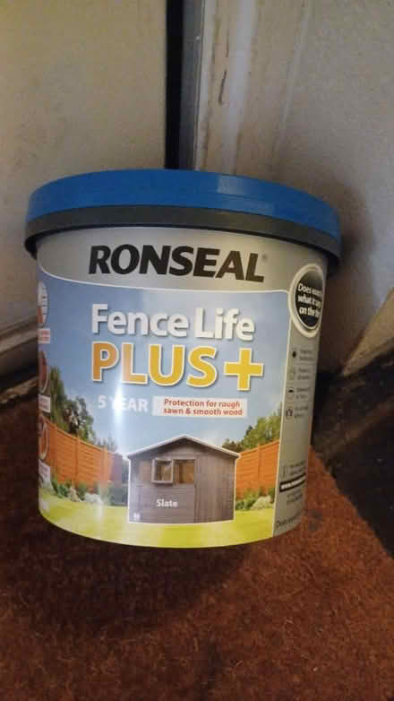 Photo of free 5 ltrs grey fence paint (sealed) (Stockbridge, Edinburgh EH3) #1