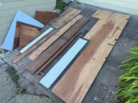 Photo of free Assorted lumber, plywood, PVC pipe (Glenview, Oakland) #1
