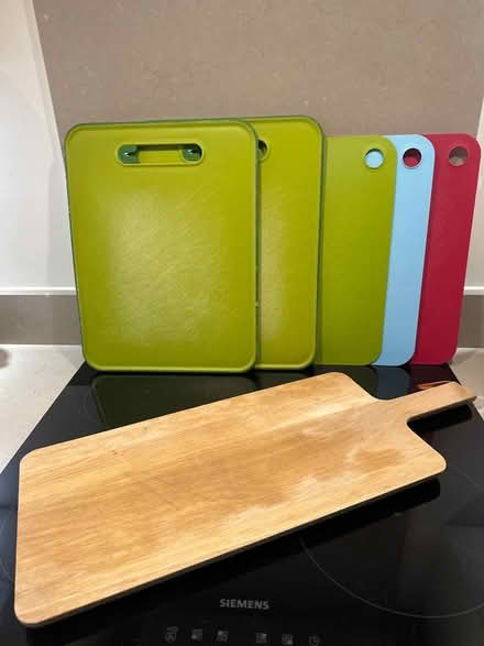 Photo of free 5 Joseph Joseph chopping boards & 1 Eva Solo oak serving/cutting board (Woodford SK7) #1