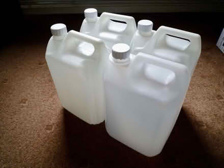 Photo of free 4 x empty 5 litre plastic containers (Earlham NR5) #1