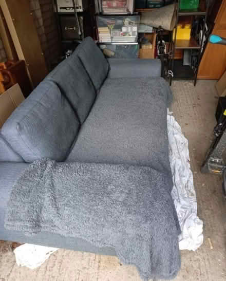 Photo of free Comfy three seater sofa and throw (SE19 Crystal Palace) #2