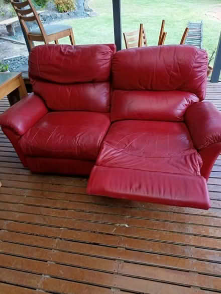 Photo of free Red leather recliner sofa (Lilydale 3140) #2
