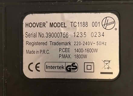 Photo of free Vacuum cleaner (Fords Farm RG31) #2