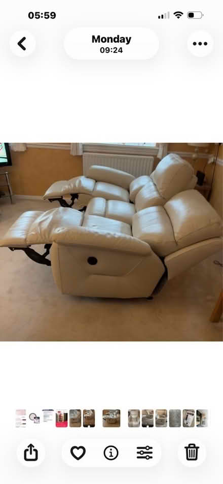 Photo of free 3 seater recliner sofa & recliner armchair (Poplars SG2) #3