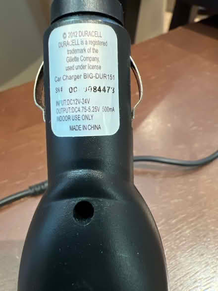 Photo of free Duracell car charger (Markham East) #3