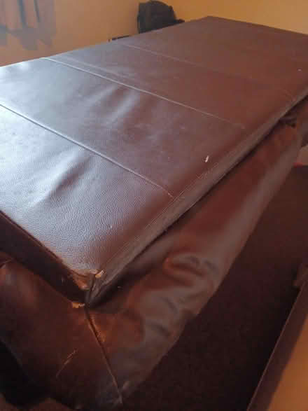 Photo of free 2 seater brown faux leather sofa (Kidderminster DY10) #4