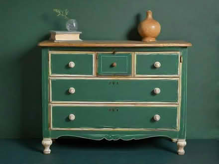 Photo of free ANTIQUE PINE chest of drawers (Tooting SW17) #1