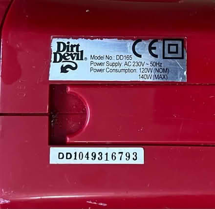 Photo of free Small upright vacuum cleaner (Fords Farm RG31) #2