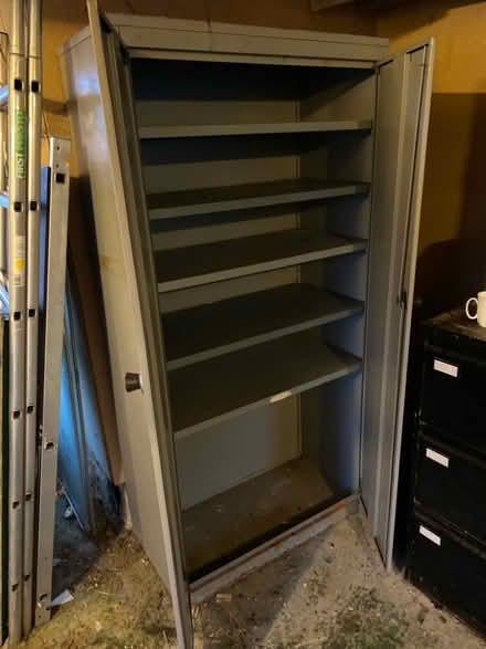 Photo of free Grey metal cabinet approx 6’ x 3’ x 1.5’ (1800 x 900 x 450mm) (Radwell MK43) #2