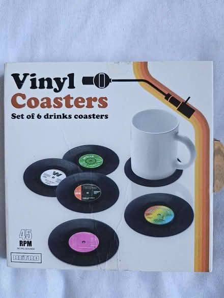 Photo of free Vinyl Drinks Coasters (6 pack) (Rathcoole, Co. Dublin) #1