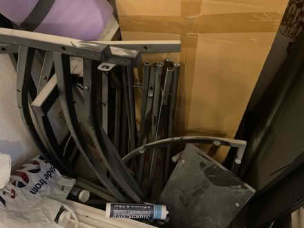 Photo of free 2 black glass and wooden desk (RM5) #1