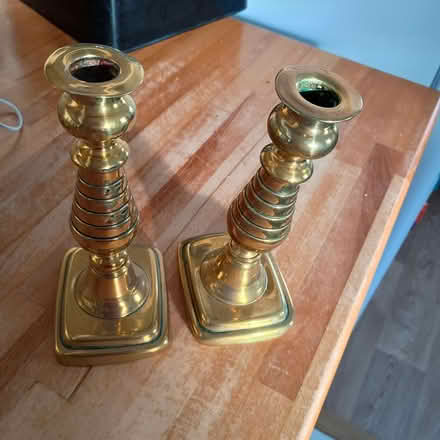 Photo of free Brass candlesticks and set of punch/ mulled wine glasses (Plumpton CA11) #1