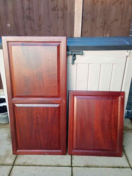 Photo of free Two mahogany cupboard doors (Orrell WN5) #1