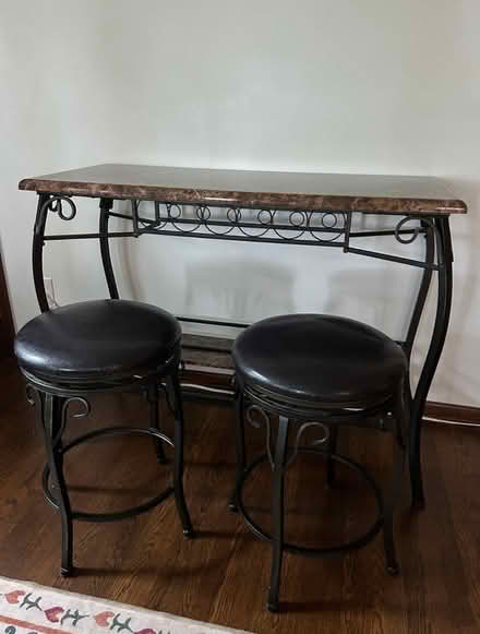Photo of free Table with wine slots & bar stools (Seattle, Washington) #1