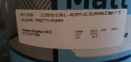 Photo of free New 5 litre red wall paint (Hartington Road BN2) #2