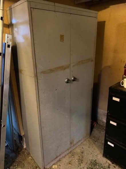 Photo of free Grey metal cabinet approx 6’ x 3’ x 1.5’ (1800 x 900 x 450mm) (Radwell MK43) #1