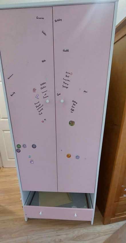 Photo of free Pink wooden wardrobe (isleworth) #1