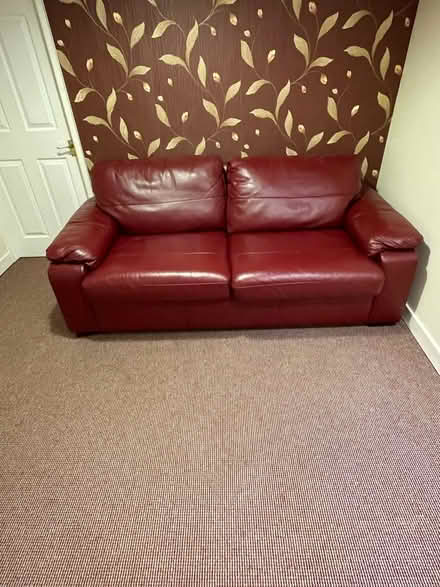 Photo of free Red sofa bed leather in south Bristol (Bishopsworth BS13) #2