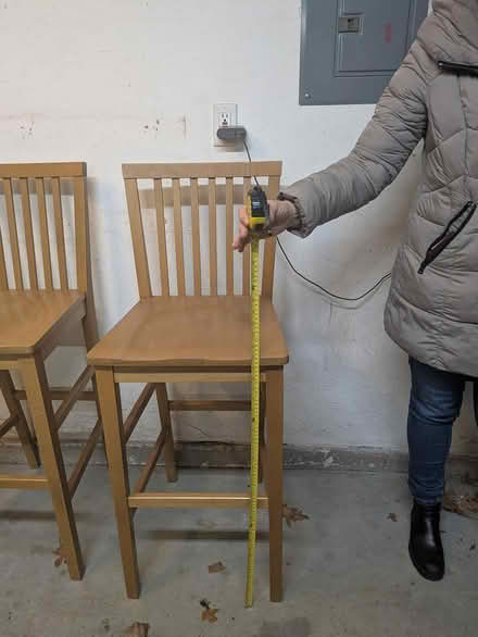 Photo of free 2 Tall solid wood chairs (Lexington. Near center.) #2