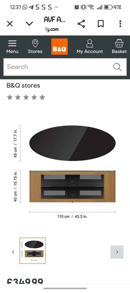 Photo of free Oak oval TV stand (South Oxhey WD19) #2