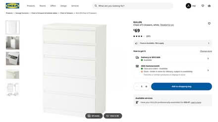 Photo of free IKEA Kullen 5 Drawers (North Kensington W10) #1