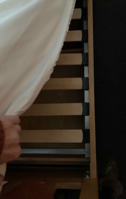 Photo of free King size (5ft) solid oak bed frame and mattress (Grays RM17) #3