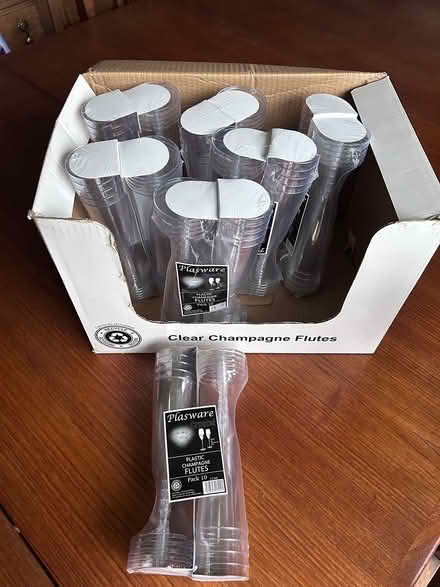 Photo of free Clear Plastic Champagne Flutes (Middleton on Sea PO226) #2