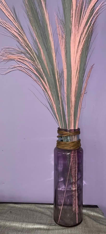 Photo of free Tall purple vase & palms (Silver Spring MD) #1