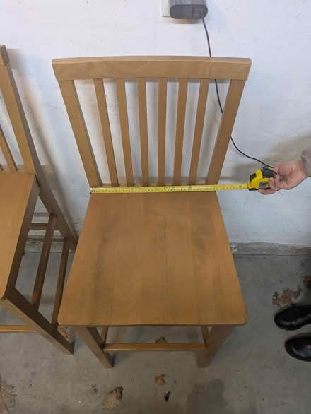 Photo of free 2 Tall solid wood chairs (Lexington. Near center.) #1