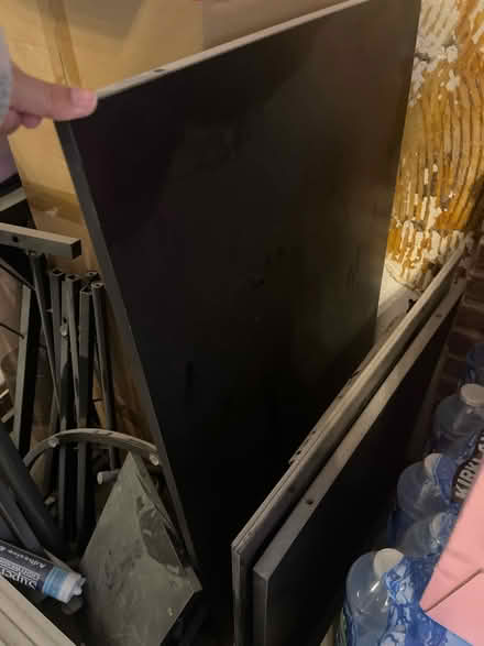 Photo of free 2 black glass and wooden desk (RM5) #2