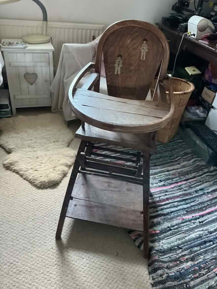 Photo of free Old French High chair, convertible to push along toy seat (Water End HP1) #1