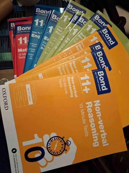 Photo of free 11+ books mostly unused (Hanworth TW13) #1